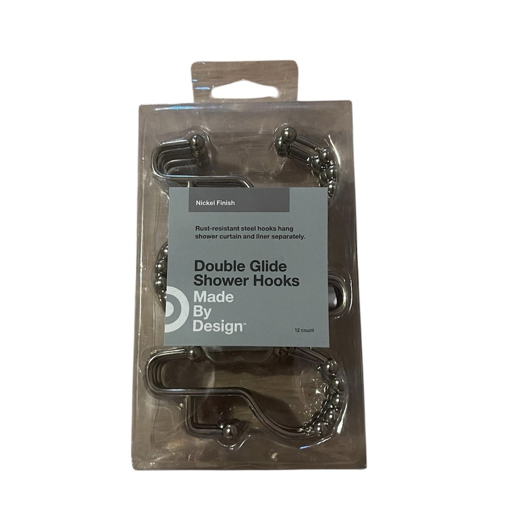New Double Glide Shower Hooks - Steel Hooks - Rust Resistent